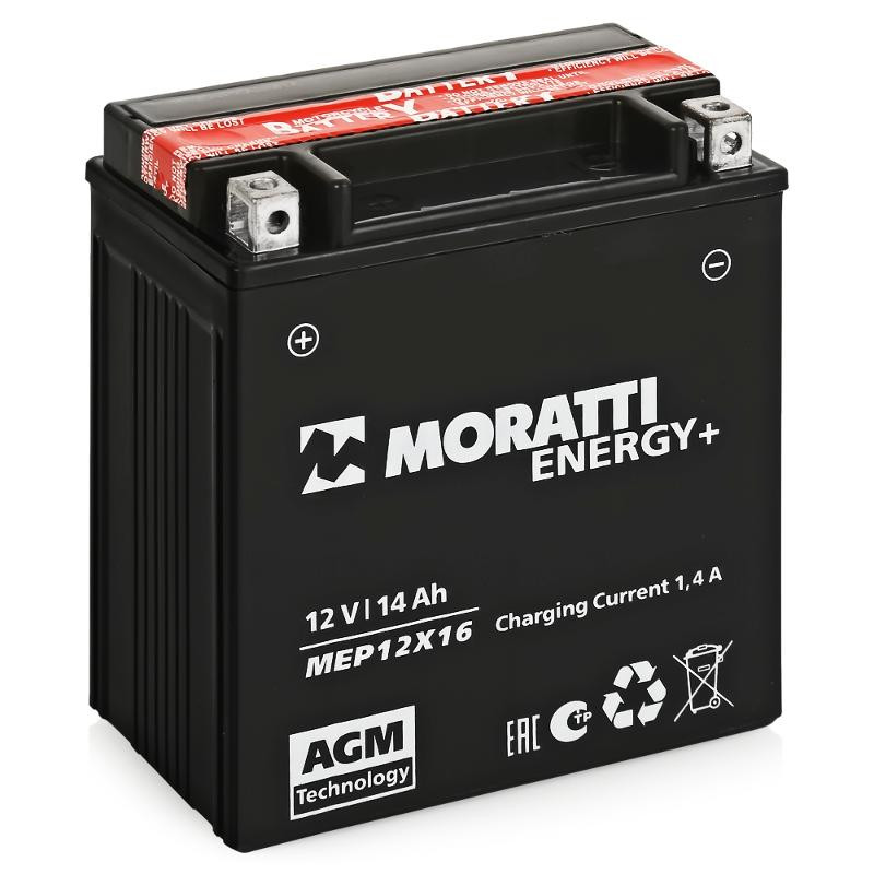 Аккумуляторная батарея Moratti YTX16-BS/MEP12X16 12V14 Ah сух.зар.с/эл.